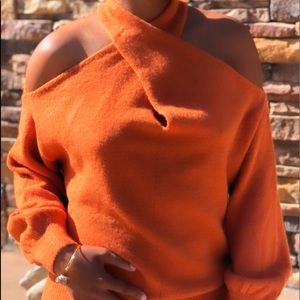 Soft Knit Cold Shoulder Sweater